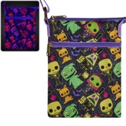 LOUNGEFLY POP! The Nightmare Before Christmas Black Light Passport Bag
