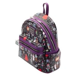Loungefly Beetlejuice Icons AOP Mini Backpack -Loungefly BTJBK0019 LFBEETLEJUICEICONSAOPMINIBACKPACK0100QUARTER