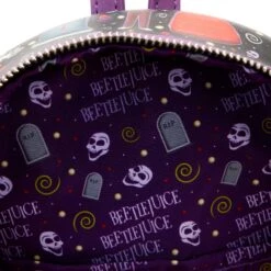 Loungefly Beetlejuice Icons AOP Mini Backpack -Loungefly BTJBK0019 LFBEETLEJUICEICONSAOPMINIBACKPACK0104INSIDE