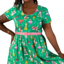 Loungefly Stitch Shoppe Holiday "Laci" Dress -Loungefly DisneyHolidayOrnamentDress Model
