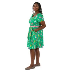 Loungefly Stitch Shoppe Holiday "Laci" Dress -Loungefly DisneyHolidayOrnamentDress Model 2