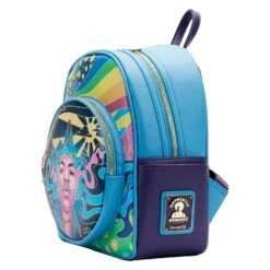 Loungefly Jimi Hendrix Psychedelic Landscape Mini Backpack -Loungefly JHBK0001 LFJIMIHENDRIXPSYCHEDELICLANDSCAPEZIPMINIBACKPACK0045SIDE