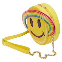 Loungefly Lisa Frank Yellow Rainbow Ring Saturn Crossbody Bag -Loungefly LSFTB0005 LFLISAFRANKYELLOWRAINBOWRINGSATURNCROSSBODYBAG2506QUARTER