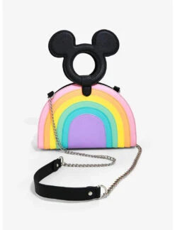 Loungefly Disney Mickey Mouse Pastel Rainbow Handled Crossbody Bag
