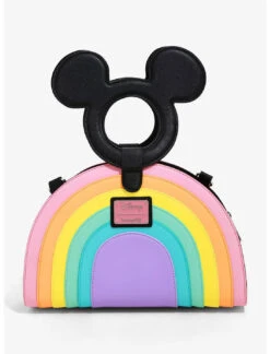 Loungefly Disney Mickey Mouse Pastel Rainbow Handled Crossbody Bag -Loungefly LoungeflyMickeyMousePastelRainbowHandledCrossbodyBag 3