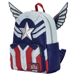 Loungefly Marvel Falcon Captain America Cosplay Mini Backpack -Loungefly MVBK0178 LFMARVELFALCONCAPTAINAMERICACOSPLAYMINIBACKPACK SIDE 028