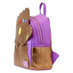 Loungefly Marvel Shine Thanos Gauntlet Mini Backpack -Loungefly MVBK0299 LFMARVELSHINETHANOSGAUNTLETMINIBACKPACK2762SIDE
