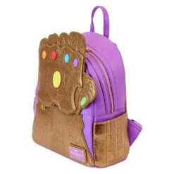 Loungefly Marvel Shine Thanos Gauntlet Mini Backpack -Loungefly MVBK0299 LFMARVELSHINETHANOSGAUNTLETMINIBACKPACK2763QUARTER