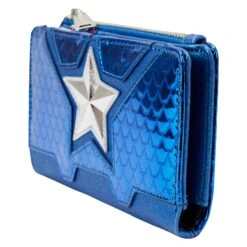 Loungefly Marvel Shine Captain America Cosplay Flap Wallet -Loungefly MVWA0197 LFMARVELSHINECAPTAINAMERICAFLAPWALLET0119SIDE