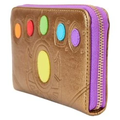 Loungefly Marvel Shine Thanos Gauntlet Ziparound Wallet -Loungefly MVWA0208 LFMARVELSHINETHANOSGAUNTLETZIPAROUNDWALLET2768SIDE