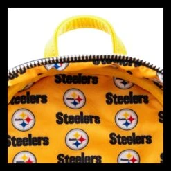 Loungefly NFL Pittsburgh Steelers Logo AOP Mini Backpack -Loungefly NFLBK0001 SteelersAllOverBlackPrintMiniBackPack InnerLining jpg