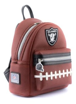 Loungefly NFL Las Vegas Raiders Pigskin Logo Mini Backpack -Loungefly NFLBK0009 RaidersPigSkinMiniBackPack Side.jpg HiRes