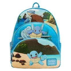 Loungefly Pokemon Squirtle Evolution Triple Pocket Mini Backpack