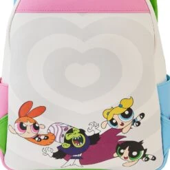 Loungefly Cartoon Network Power Puff Girls Triple Pocket Backpack -Loungefly PPGBK0001 LFCNPOWERPUFFGIRLSTRIPLEPOCKETBACKPACK0294DETAIL