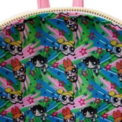Loungefly Cartoon Network Power Puff Girls Triple Pocket Backpack -Loungefly PPGBK0001 LFCNPOWERPUFFGIRLSTRIPLEPOCKETBACKPACK0296INSIDE
