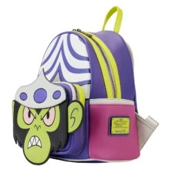 Loungefly Cartoon Network Power Puff Girls Mojo Jojo Cosplay Mini Backpack -Loungefly PPGBK0002 LFCNPOWERPUFFGIRLSMOJOJOJOCOSPLAYMINIBACKPACK0308SIDE