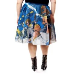 Loungefly Star Wars Dark Side Vs Light Side Double Sided Heather Skirt -Loungefly STSSST0002 SSSTARWARSDARKSIDEVSLIGHTSIDEDOUBLESIDEDHEATHERSKIRT 007