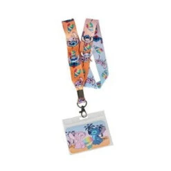 Loungefly Disney Lilo And Stitch Snow Cone Lanyard With Card Holder & 4 Pins