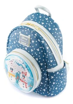 Loungefly Disney Snowman Mickey Minnie Snow Globe Mini Backpack -Loungefly WDBK1850 MickeyMinnieSnowmanBlobeMiniBackpack Q3 HiRes