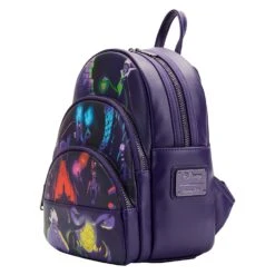 Loungefly Disney Villains Triple Pocket Glow In The Dark Mini Backpack -Loungefly WDBK2555 LFDISNEYVILLAINSTRIPLEPOCKETGLOWINTHEDARKMINIBKPK0032SIDE