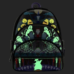 Loungefly Disney Nightmare Before Christmas Triple Pocket Glow Triple Pocket Mini Backpack -Loungefly WDBK2561 LFDISNEYNBCTRIPLEPOCKET 1