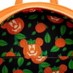 Loungefly Disney Glow Face Pumpkin Minnie Mini Backpack -Loungefly WDBK2562 LFDISNEYGLOWFACEEMINNIEPUMPKINMINIBACKPACK50009INSIDE