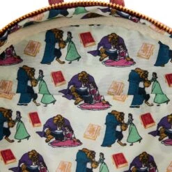 Loungefly Disney Beauty And The Beast Fireplace Scene Mini Backpack -Loungefly WDBK2792 LFDISNEYBEAUTYANDTHEBEASTLIBRARYSCENEMINIBACKPACK1579INSIDE