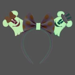 Loungefly Disney Pastel Ghost Minnie And Mickey Ears Headband -Loungefly WDHB0106 LFDISNEYPASTELGHOSTMINNIEANDMICKEYEARSHEADBAND0073GLOW