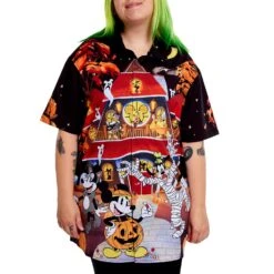 Loungefly Disney Mickey & Friends Haunted House Camp Shirt -Loungefly WDLFSH0051 LFDISNEYMICKEYFRIENDSHAUNTEDHOUSECAMPSHIRT 005