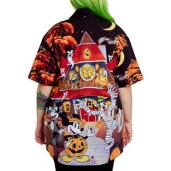 Loungefly Disney Mickey & Friends Haunted House Camp Shirt -Loungefly WDLFSH0051 LFDISNEYMICKEYFRIENDSHAUNTEDHOUSECAMPSHIRT 008