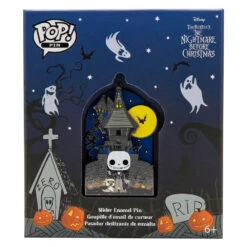 Pop By Loungefly Disney Nightmare Before Christmas Jack Skellington House 3" Collector Box Pin