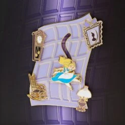 Loungefly Disney Alice In Wonderland Falling Down The Rabbit Hole 3 Inch Collector Pin -Loungefly WDPN3045 LFDISNEYALICEINWONDERLANDFALLINGDOWNTHERABBITHOLE3INCOLLECTORBOXPIN0473PINFRONT