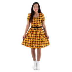 Loungefly Stitch Shoppe Minnie Mickey Spooky Gingham "Laci" Dress -Loungefly WDSSDR0023 SpookyMinnieMickeyGin 3