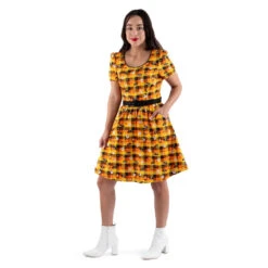 Loungefly Stitch Shoppe Minnie Mickey Spooky Gingham "Laci" Dress -Loungefly WDSSDR0023 SpookyMinnieMickeyGin 4