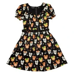 Loungefly Stitch Shoppe Disney Minnie Mouse Pumpkin Balloon Allison Dress -Loungefly WDSSDR0037S SSDISNEYSPOOKYBALLOONSALLISONDRESSFRONT