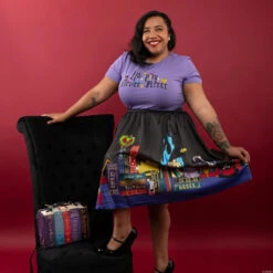Loungefly Stitch Shoppe Disney Villains Books And Icons "Sandy" Skirt -Loungefly WDSSST0016 VillainsBooks IconsSa 7