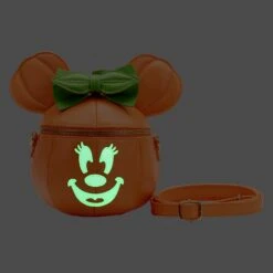 Loungefly Disney Glow Face Pumpkin Minnie Crossbody -Loungefly WDTB2612 LFDISNEYGLOWFACEPUMPKINMINNIEFIGURALCROSSBODYBAG0013GLOW