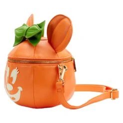 Loungefly Disney Glow Face Pumpkin Minnie Crossbody -Loungefly WDTB2612 LFDISNEYGLOWFACEPUMPKINMINNIEFIGURALCROSSBODYBAG0015SIDE
