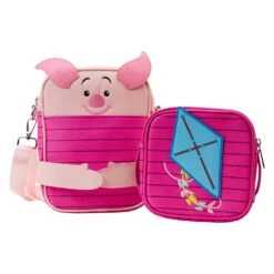 Loungefly Winnie The Pooh Piglet "Crossbuddy" Bag -Loungefly WDTB2685 LFDISNEYWIINIETHEPOOHPIGLETCUPCAKECROSSBUDDYBAG0256OPEN