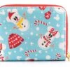 Loungefly Disney Mickey Minnie Snowman AOP Ziparound Wallet -Loungefly WDWA1785 MickeyMinnieSnowmanZipAroundWallet Back HiRes