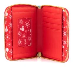 Loungefly Disney Mickey Minnie Snowman AOP Ziparound Wallet -Loungefly WDWA1785 MickeyMinnieSnowmanZipAroundWallet Inside HiRes
