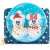 Loungefly Disney Snowman Mickey Minnie Snow Globe Ziparound Wallet -Loungefly WDWA1786 MickeyMinnieSnowmanSnowGlobeZipAroundWallet Front HiRes