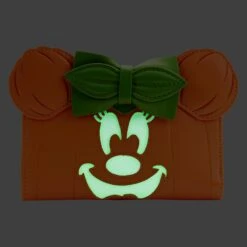 Loungefly Disney Glow Face Pumpkin Minnie Flap Wallet -Loungefly WDWA2225 LFDISNEYGLOWFACEPUMPKINMINNIEFLAPWALLET0085GLOW