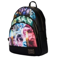 Loungefly Harry Potter Trilogy Triple Pocket Mini Backpack -Loungefly hpbk0155 lfharrypottertrilogytriplepocketminibackpack side 008