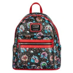 Loungefly Marvel Avengers Floral Tattoo Mini Backpack -Loungefly mvbk0184 lfmarvelavengerstattoominibackpack front 032