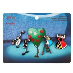 Loungefly Disney Alice In Wonderland Paint The Roses Red 4-Piece Pin Set