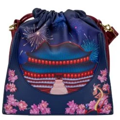 Loungefly Disney Mulan Castle Cinch Sack Crossbody Bag -Loungefly wdtb2485 lfdisneymulancastlecinchsackcrossbodybag front 019